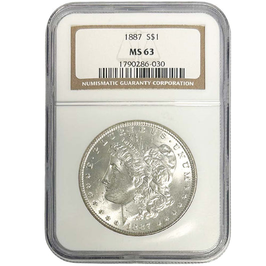 1887 Morgan Silver Dollar Graded NGC MS63