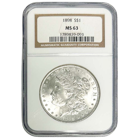 1898 Morgan Silver Dollar NGC MS63 Thumbnail