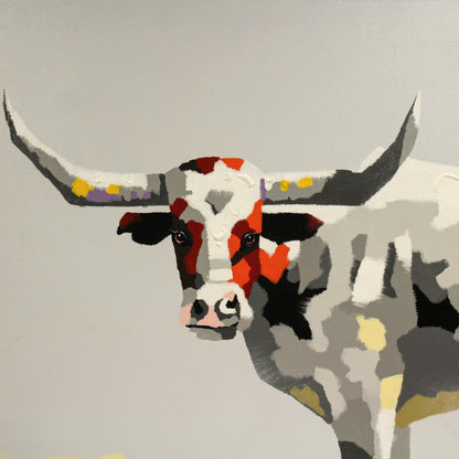 Original Acrylic Profile of Longhorn Close View