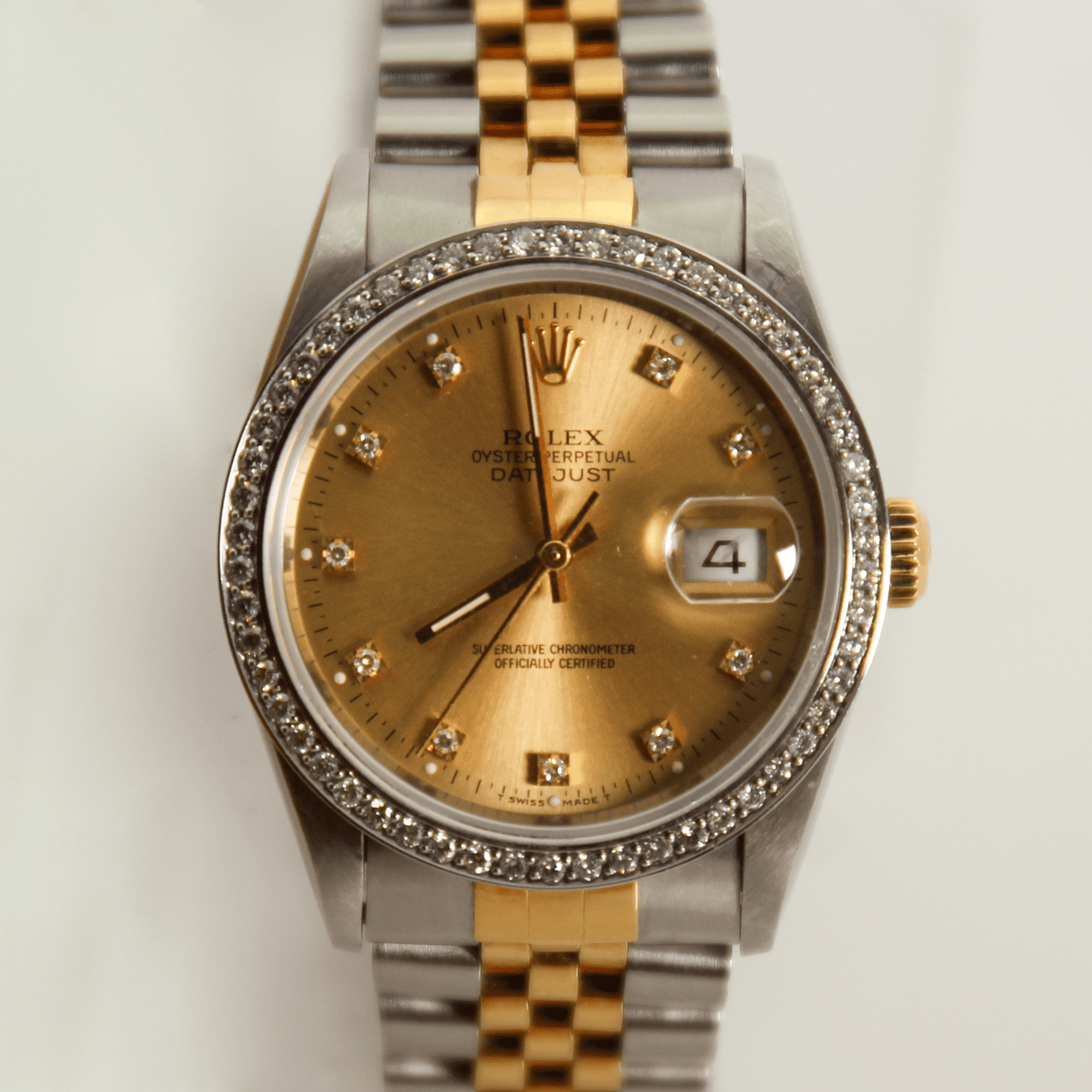 1993 Rolex Datejust Two Tone Watch Diamond