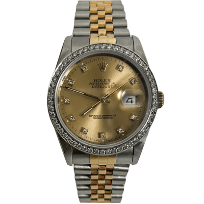 1993 Rolex Datejust Two Tone Watch Front