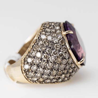 10K Faceted Amethyst Ring Gold & Silver Pawn Shop