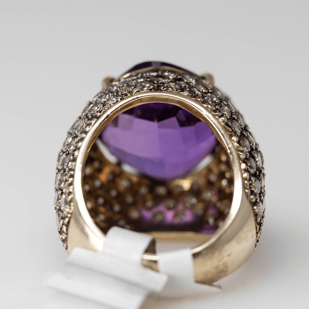 10K Faceted Amethyst Ring Gold & Silver Pawn Shop