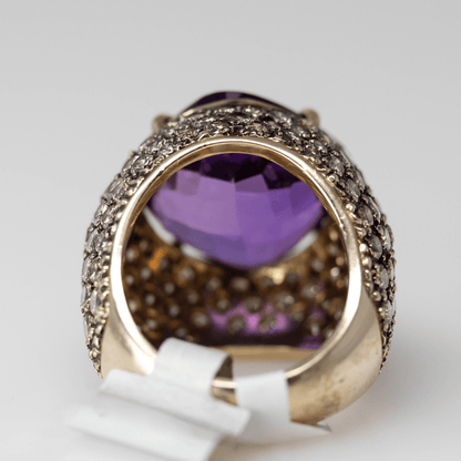 10K Faceted Amethyst Ring Gold & Silver Pawn Shop