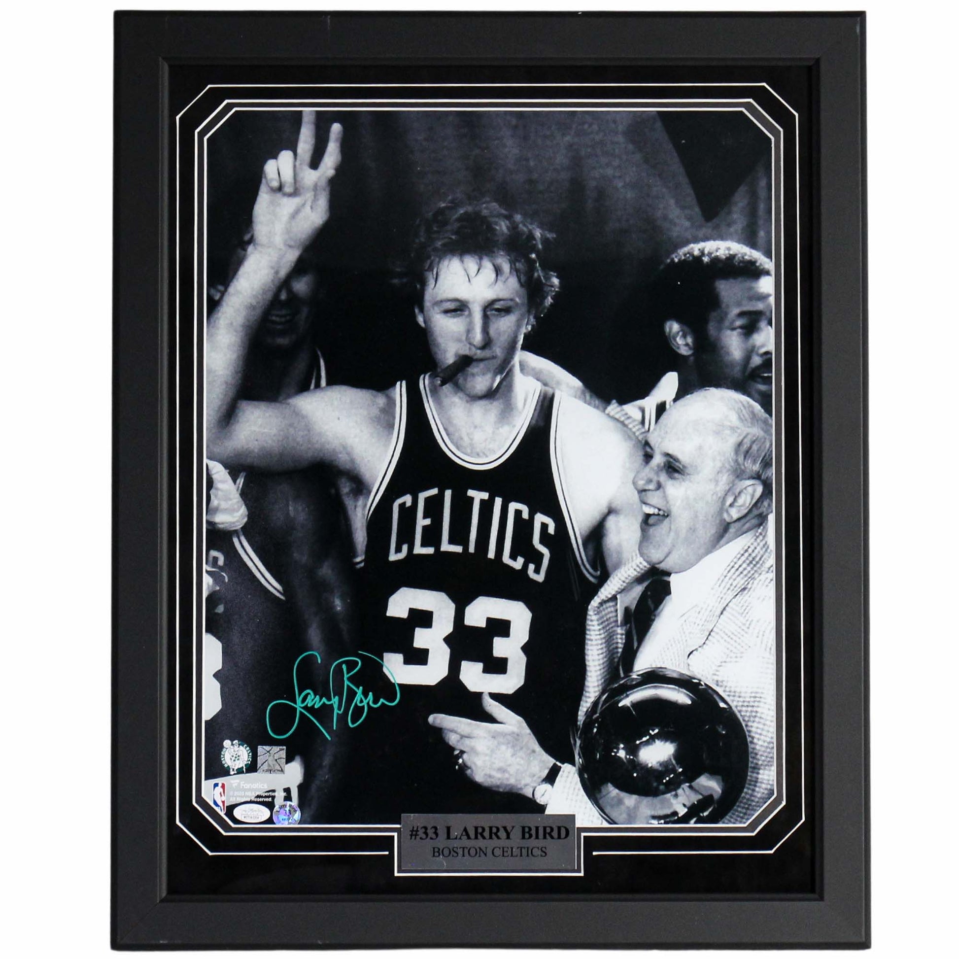 Larry Bird Signed Celtics Photo Frame