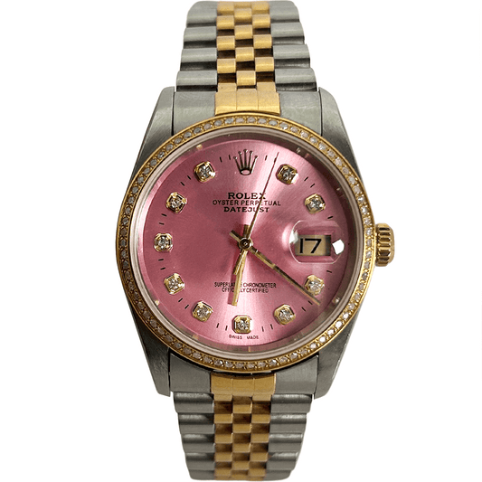 1996 Rolex Datejust Two Tone Pink Dial Watch Thumbnail