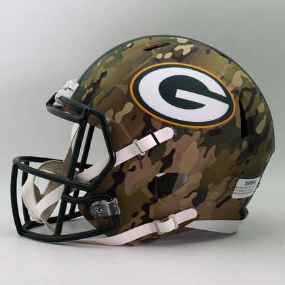 Brett Favre Packers Camo Signed Mini Helmet RADTKE Sports Left