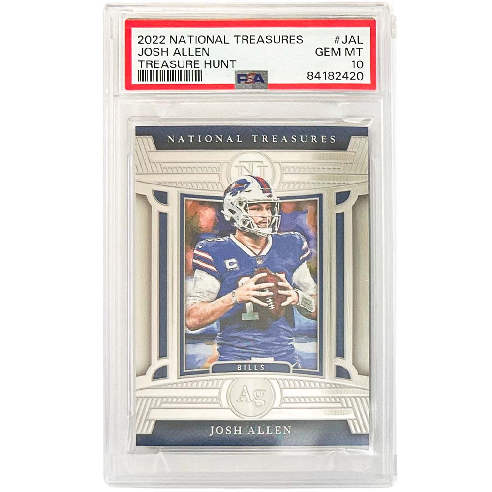 2022 National Treasures Josh Allen Treasure Hunt Card Graded PSA Gem MT 10 Thumbnail