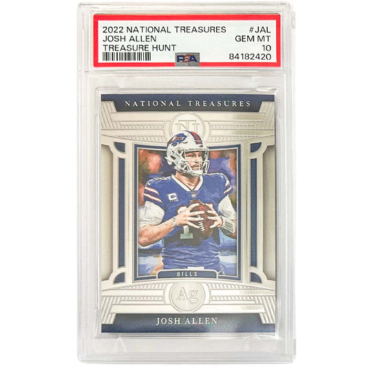 2022 National Treasures Josh Allen Treasure Hunt Card Graded PSA Gem MT 10 Thumbnail