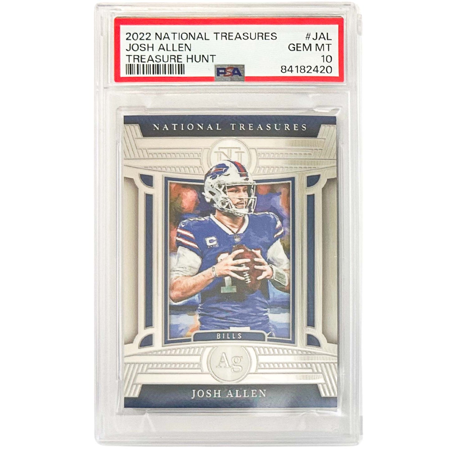 2022 National Treasures Josh Allen Treasure Hunt Card Graded PSA Gem MT 10 ZOOM