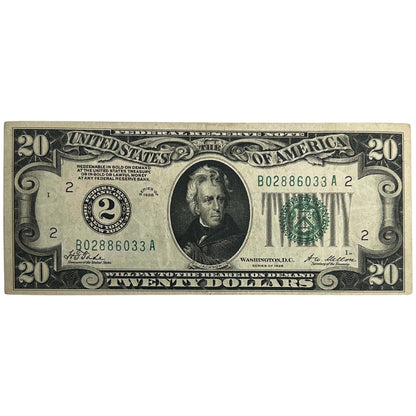 1928 $20 Federal Reserve Note Front