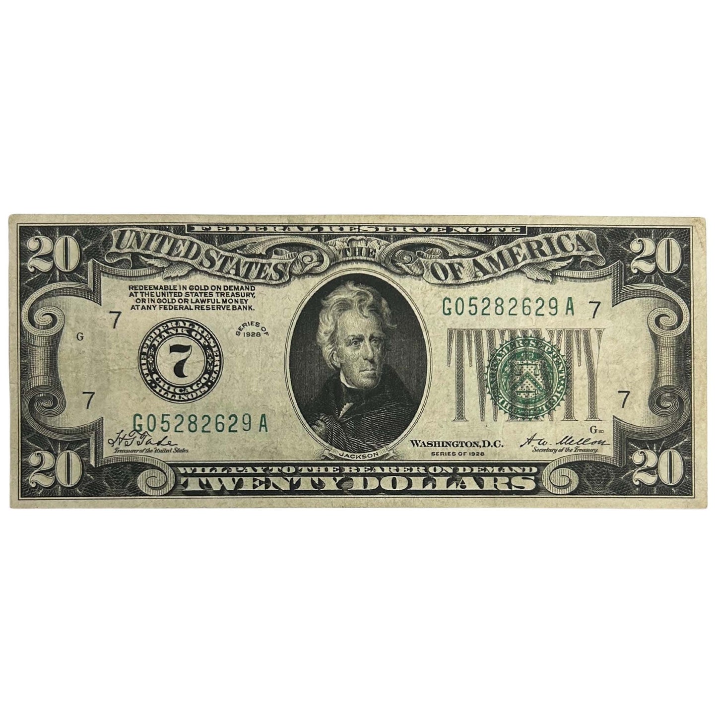 1928 $20 Federal Reserve Note One