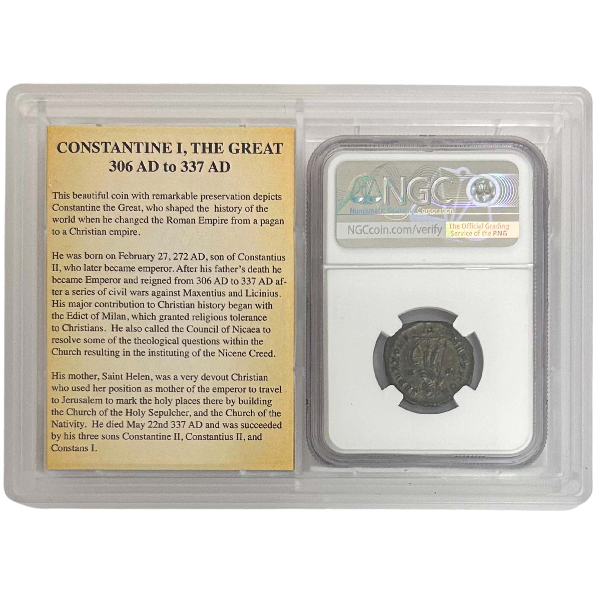 Roman Empire Constantine 1, AD 307-337 Coin Graded NGC XF Back