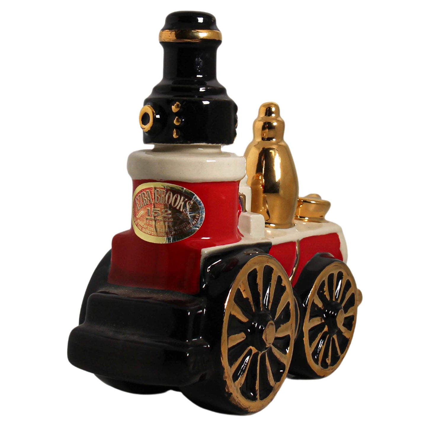 Vintage Ezra Brooks Whiskey Dispenser Steam Engine Train  Back 