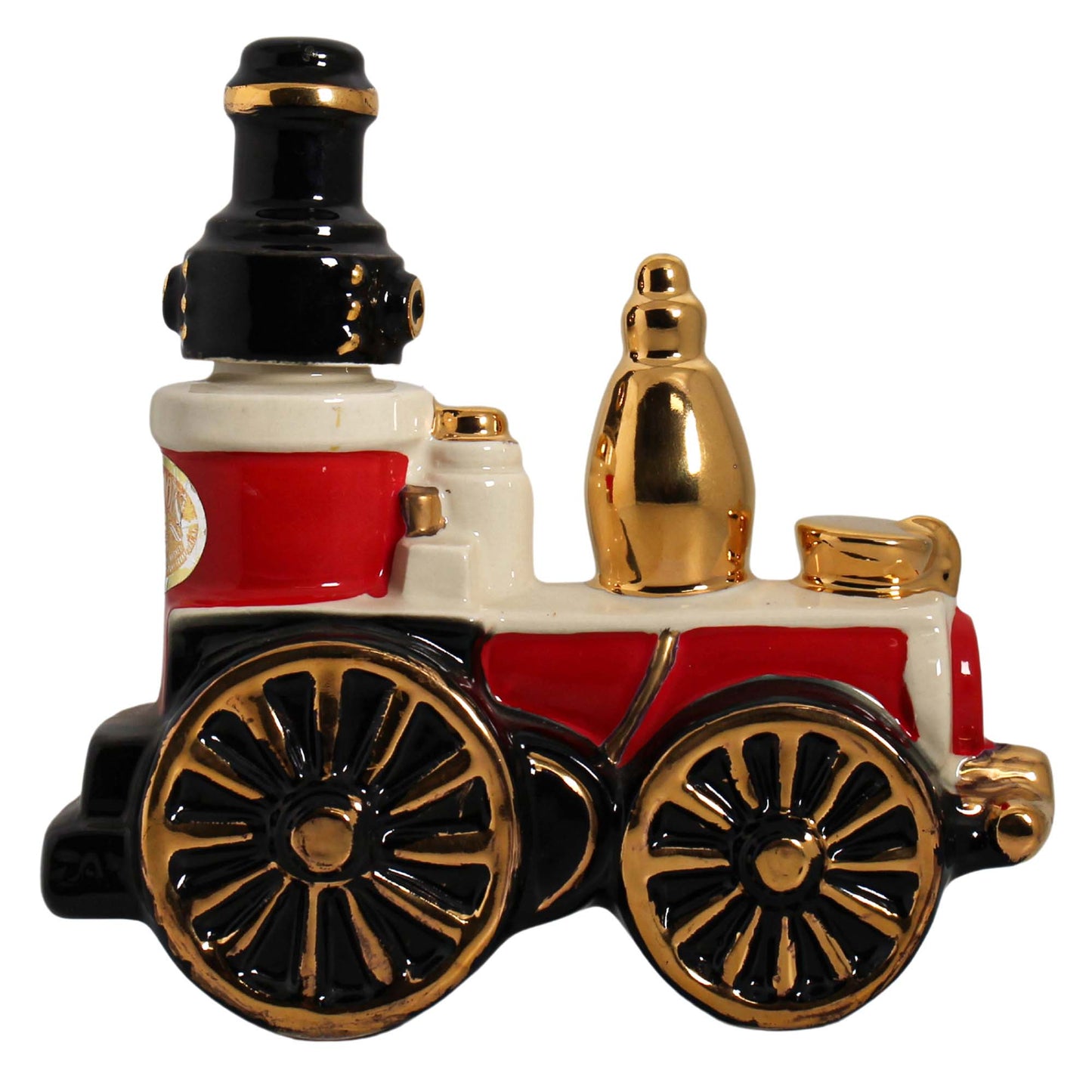 Vintage Ezra Brooks Whiskey Dispenser Steam Engine Train  Gold