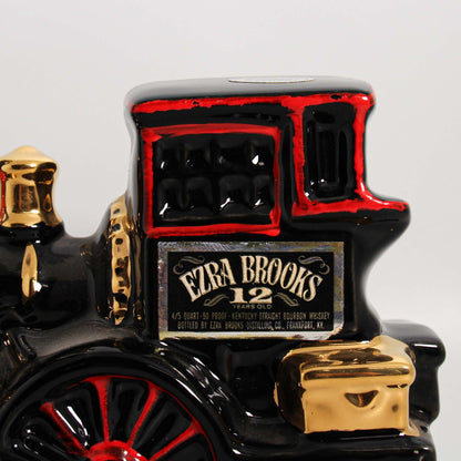 Ezra Brooks Train Engine Decanter  Text