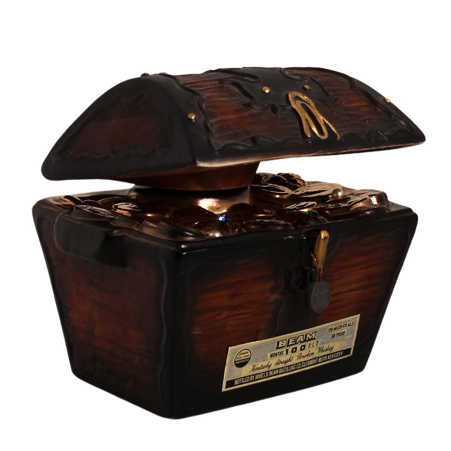 Jim Beam Treasure Chest Decanter Side