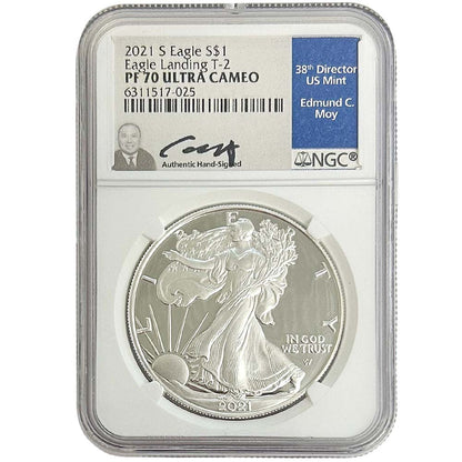 2021 S Eagle S$1 Eagle Landing T-2 PF 70 Ultra Cameo Thumbnail