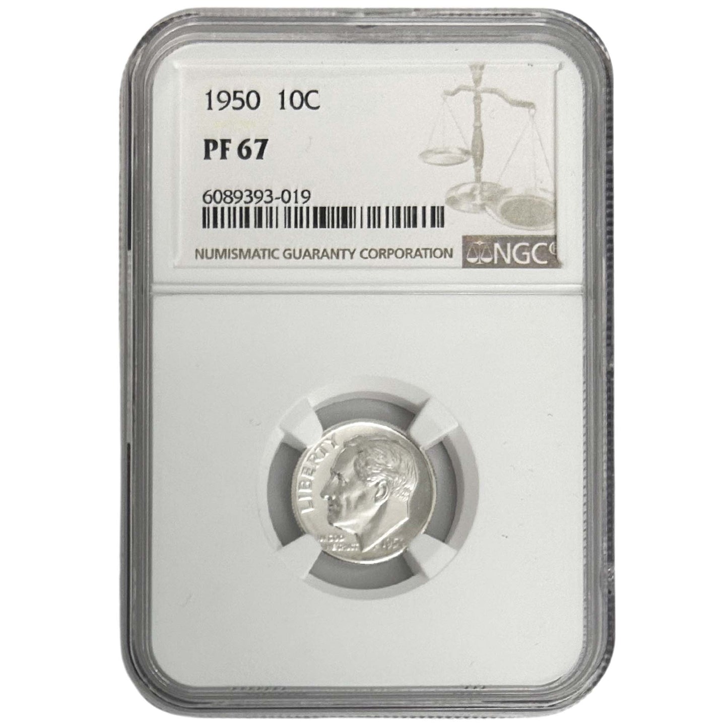 1950 10C PF 67 Graded NGC