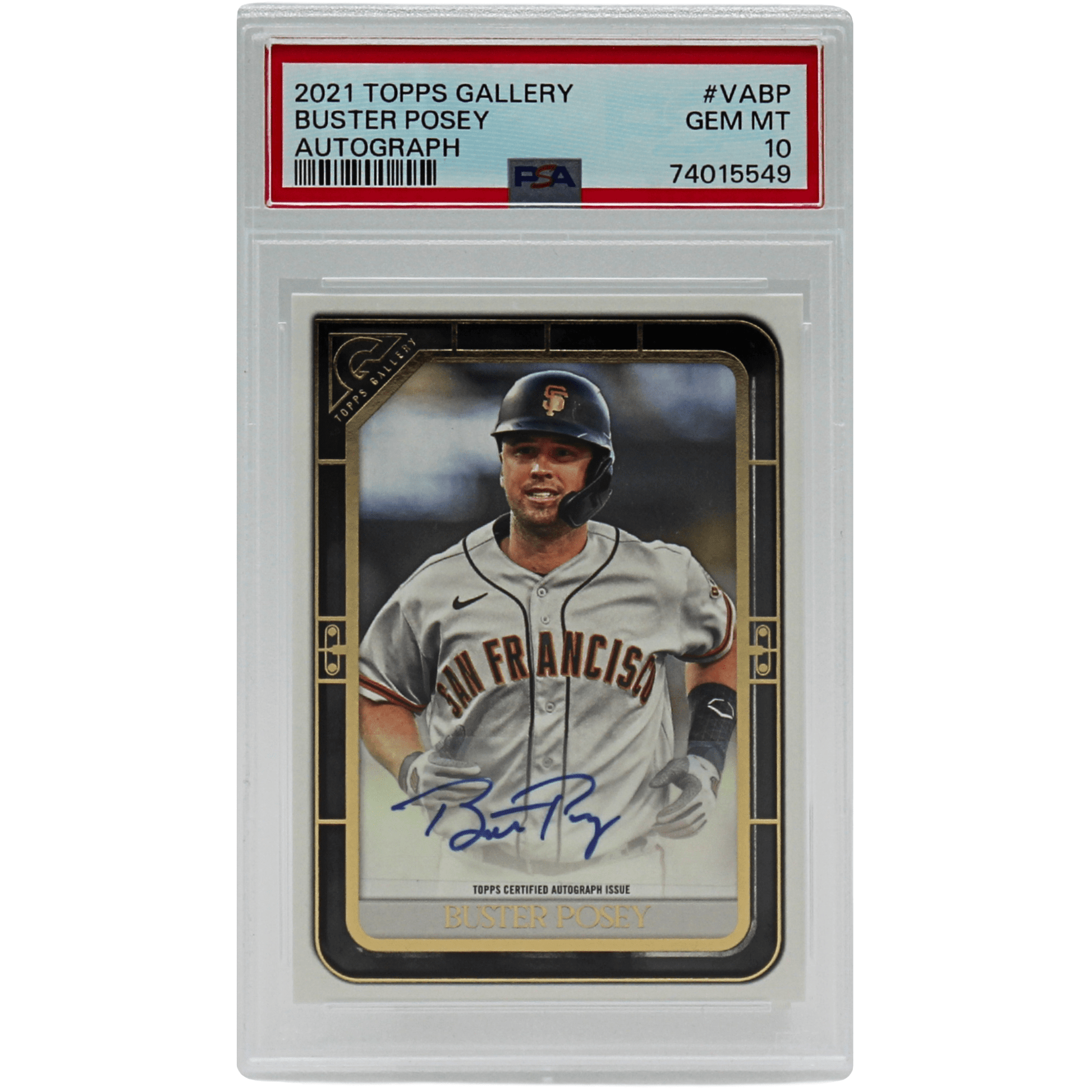 2021 Topps Gallery Buster Posey Signed Card Front