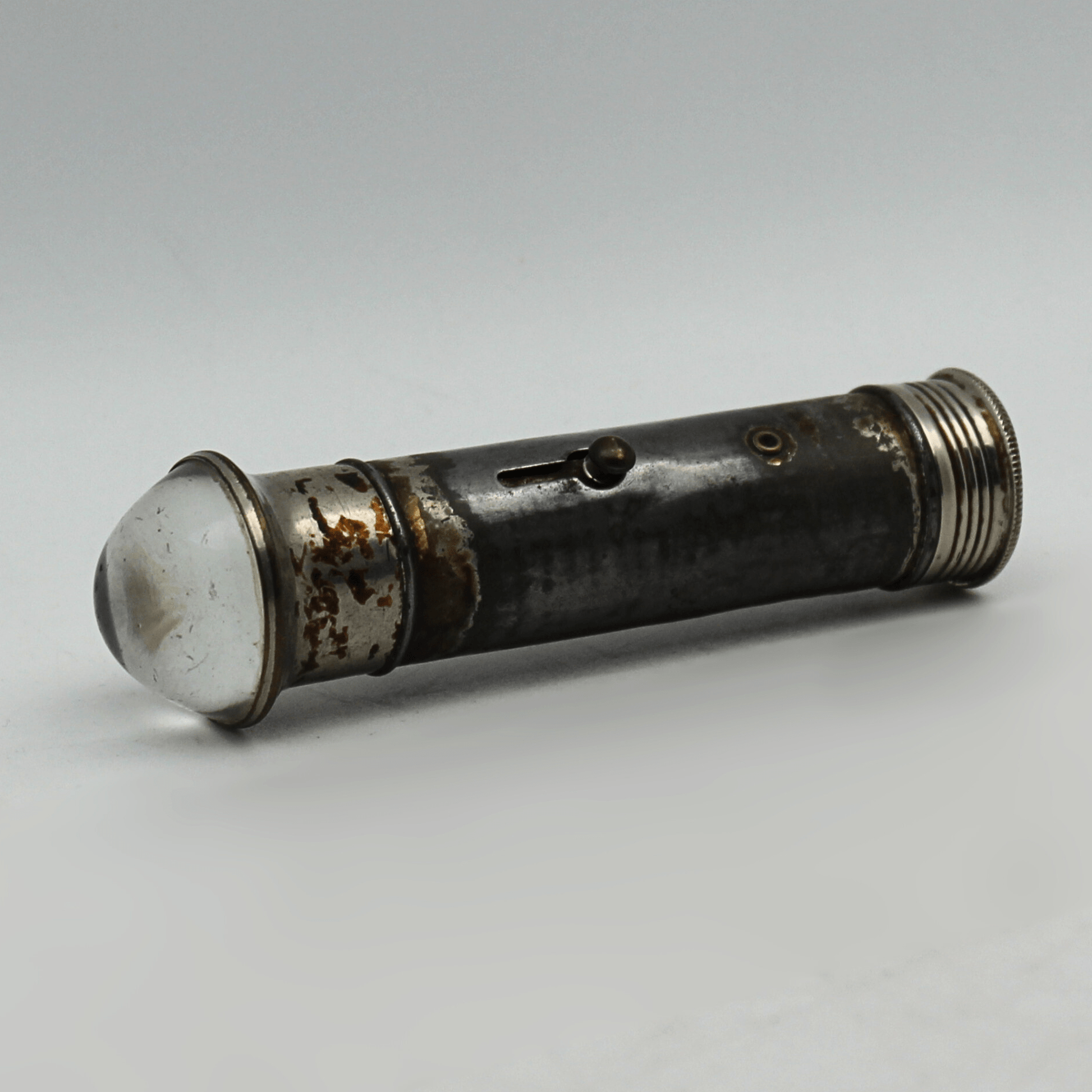 WWI Tin Flash Light Torch Angle