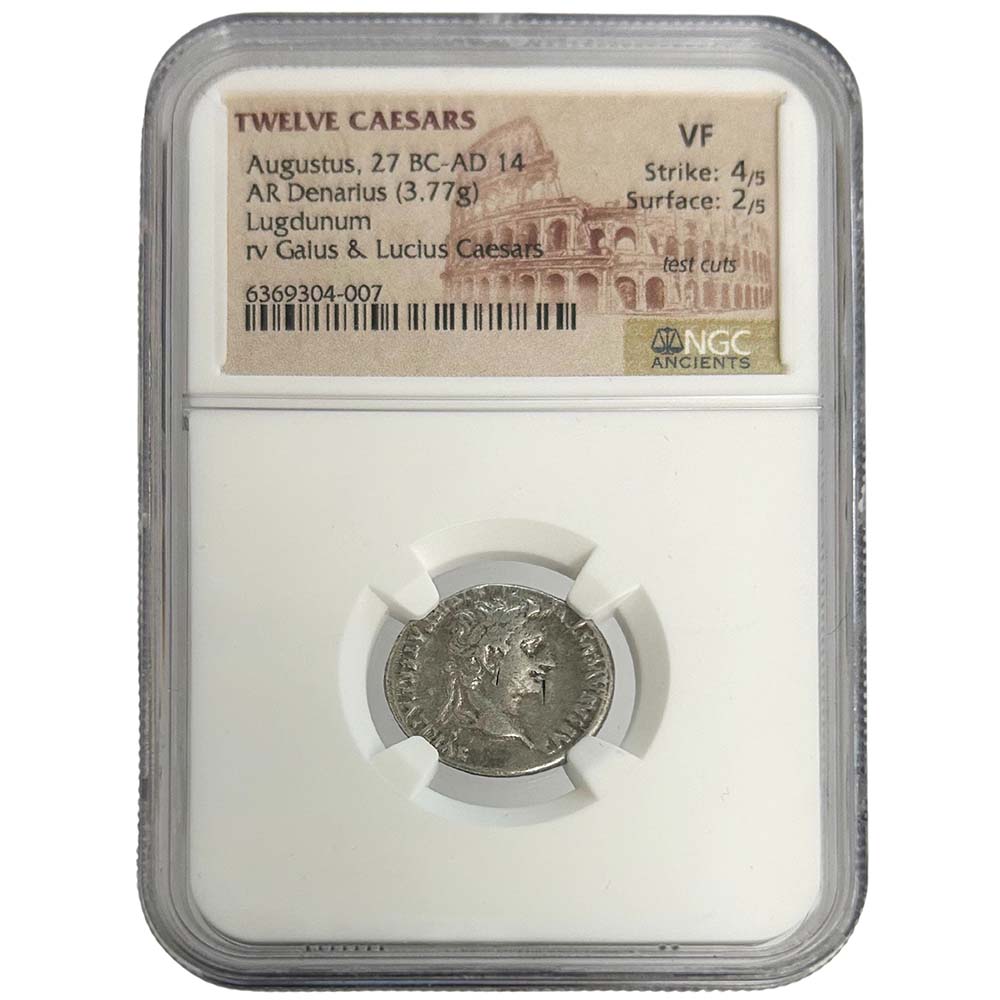 Twelve Caesars Augustus, 27 BC-AD 14. AR, Denarius Lugdunum Coin 