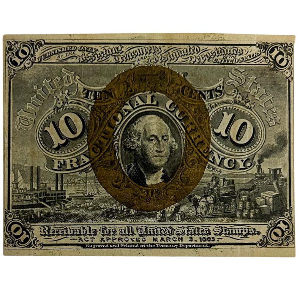 1863 US 10 Cents Fractional Currency Banknote