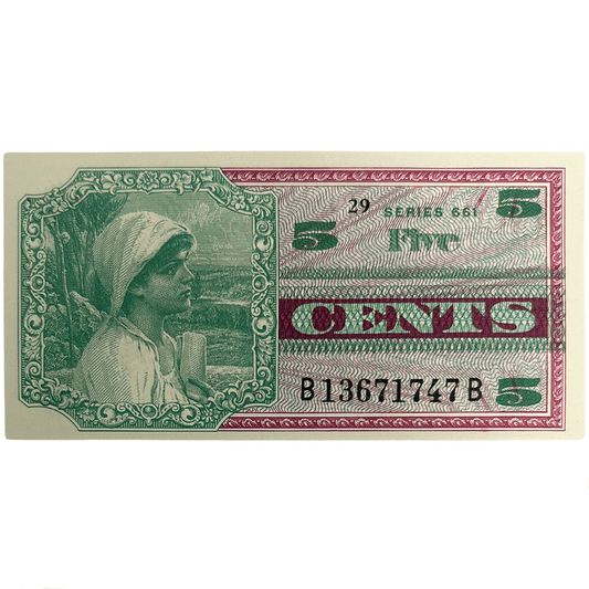 1966 Series 661 5 Cents Military Payment Certificate Gold & Silver Pawn Shop