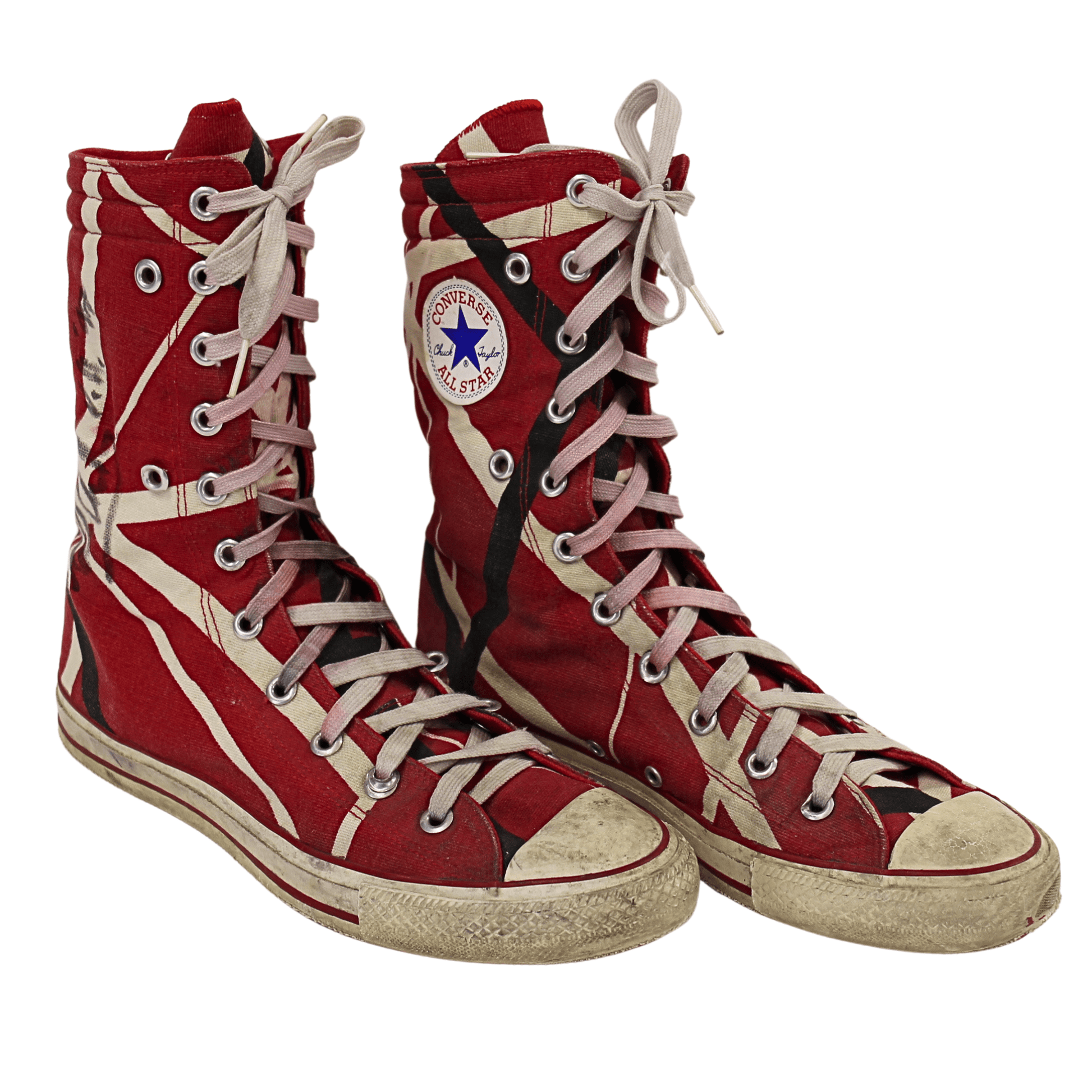 Eddie Van Halen Stage Worn and Autographed Converse Gold & Silver Pawn Shop