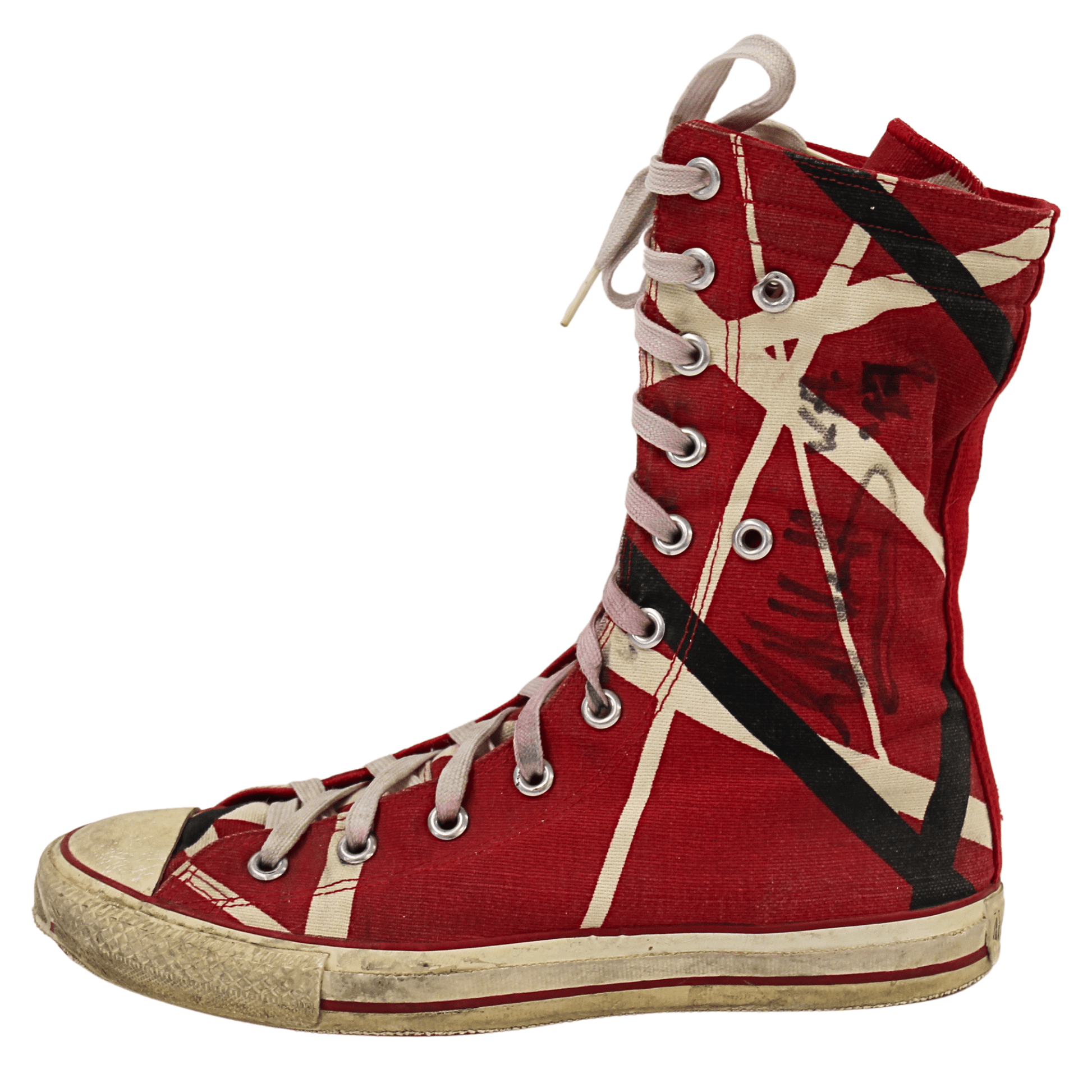 Eddie Van Halen Stage Worn and Autographed Converse Gold & Silver Pawn Shop
