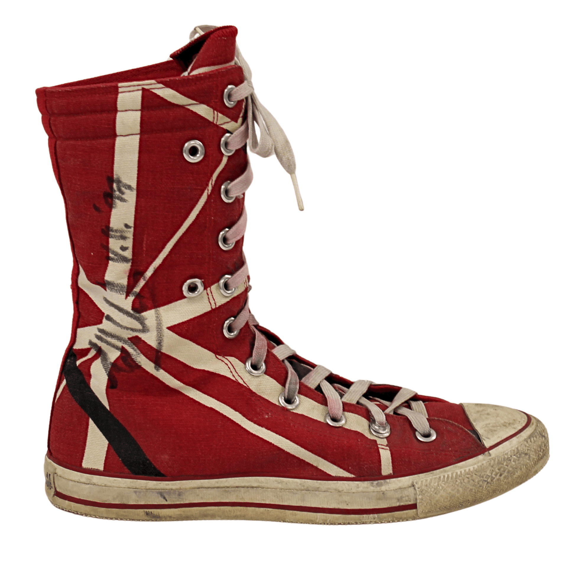Eddie Van Halen Stage Worn and Autographed Converse Gold & Silver Pawn Shop