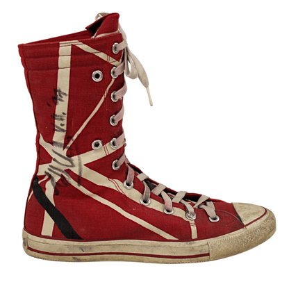 Eddie Van Halen Stage Worn and Autographed Converse Gold & Silver Pawn Shop