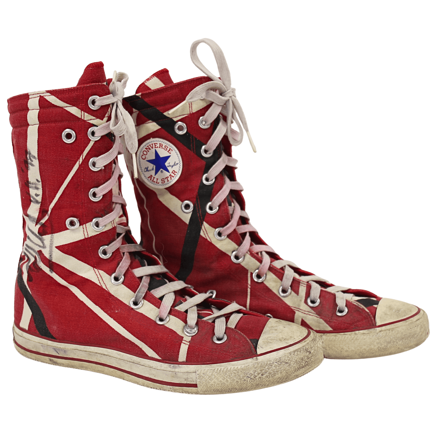 Eddie Van Halen Stage Worn and Autographed Converse Gold & Silver Pawn Shop