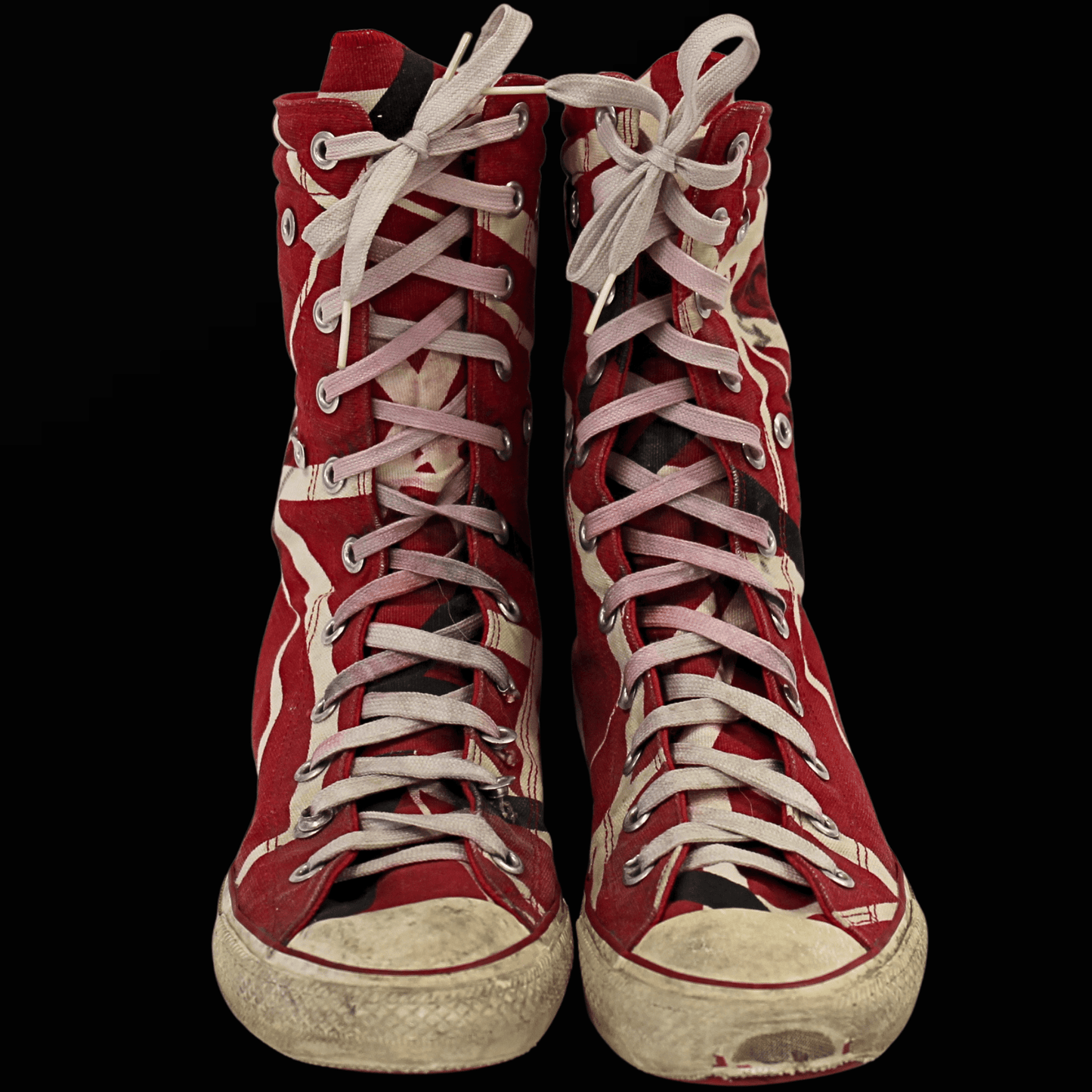 Eddie Van Halen Stage Worn and Autographed Converse Gold & Silver Pawn Shop