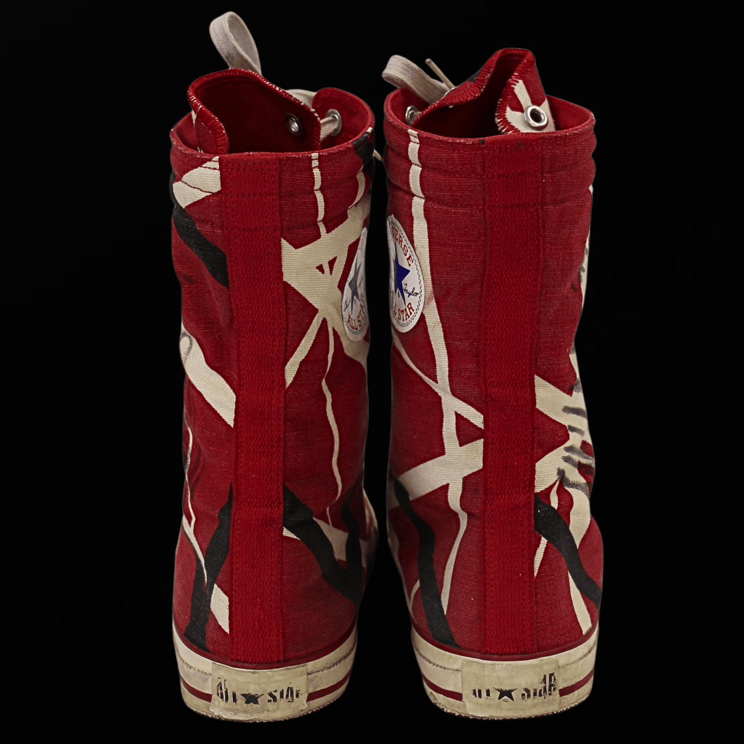 Eddie Van Halen Stage Worn and Autographed Converse Gold & Silver Pawn Shop