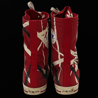 Eddie Van Halen Stage Worn and Autographed Converse Gold & Silver Pawn Shop