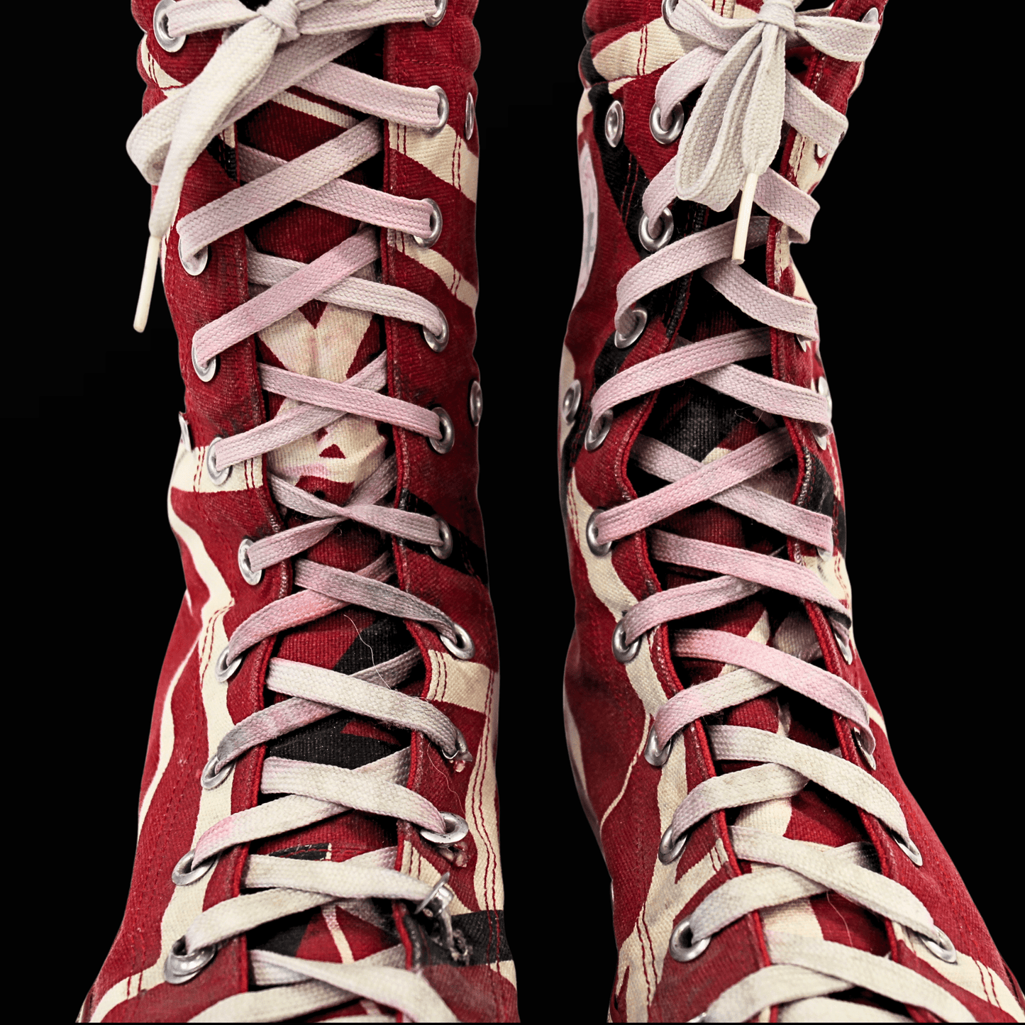 Eddie Van Halen Stage Worn and Autographed Converse Gold & Silver Pawn Shop