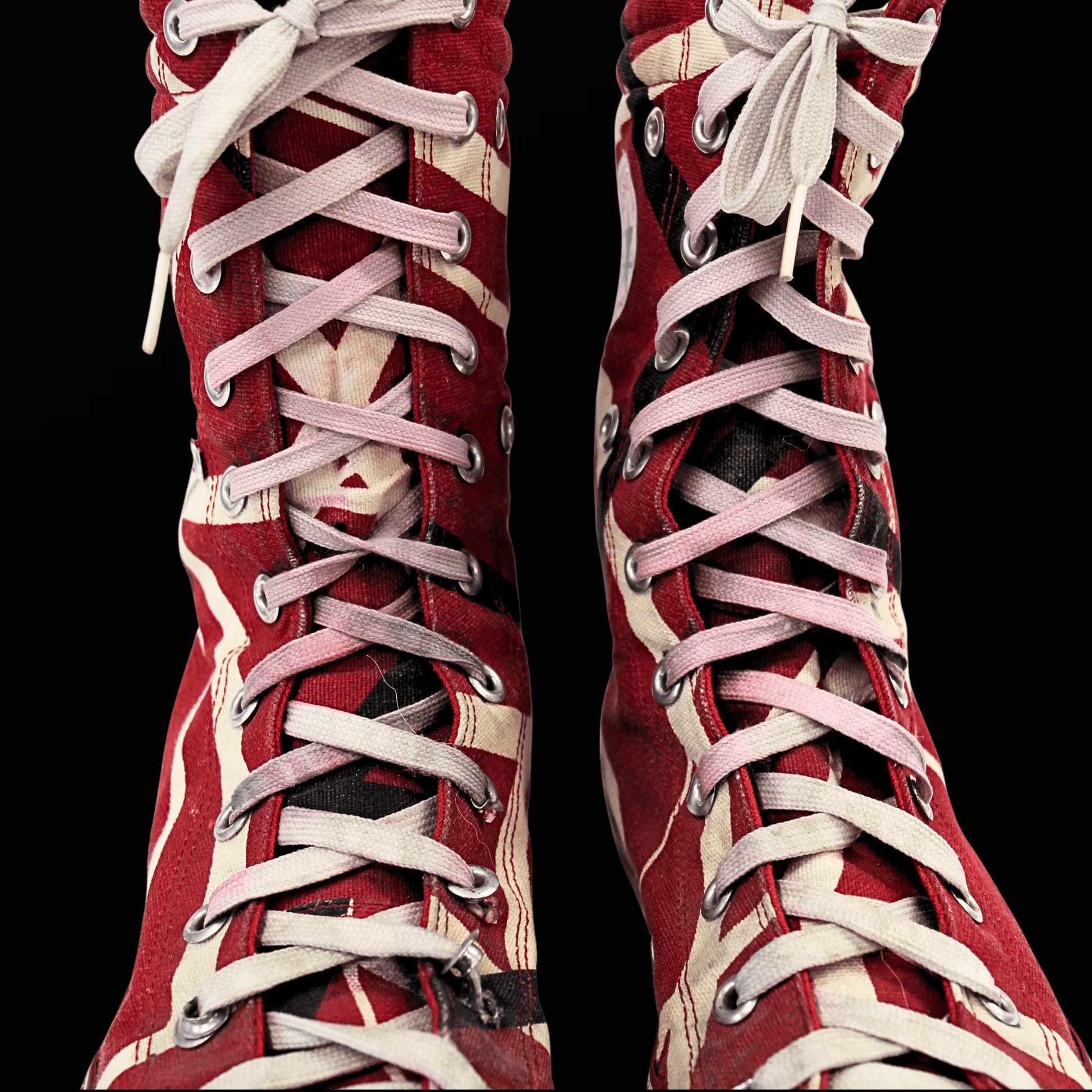 Eddie Van Halen Stage Worn and Autographed Converse Gold & Silver Pawn Shop