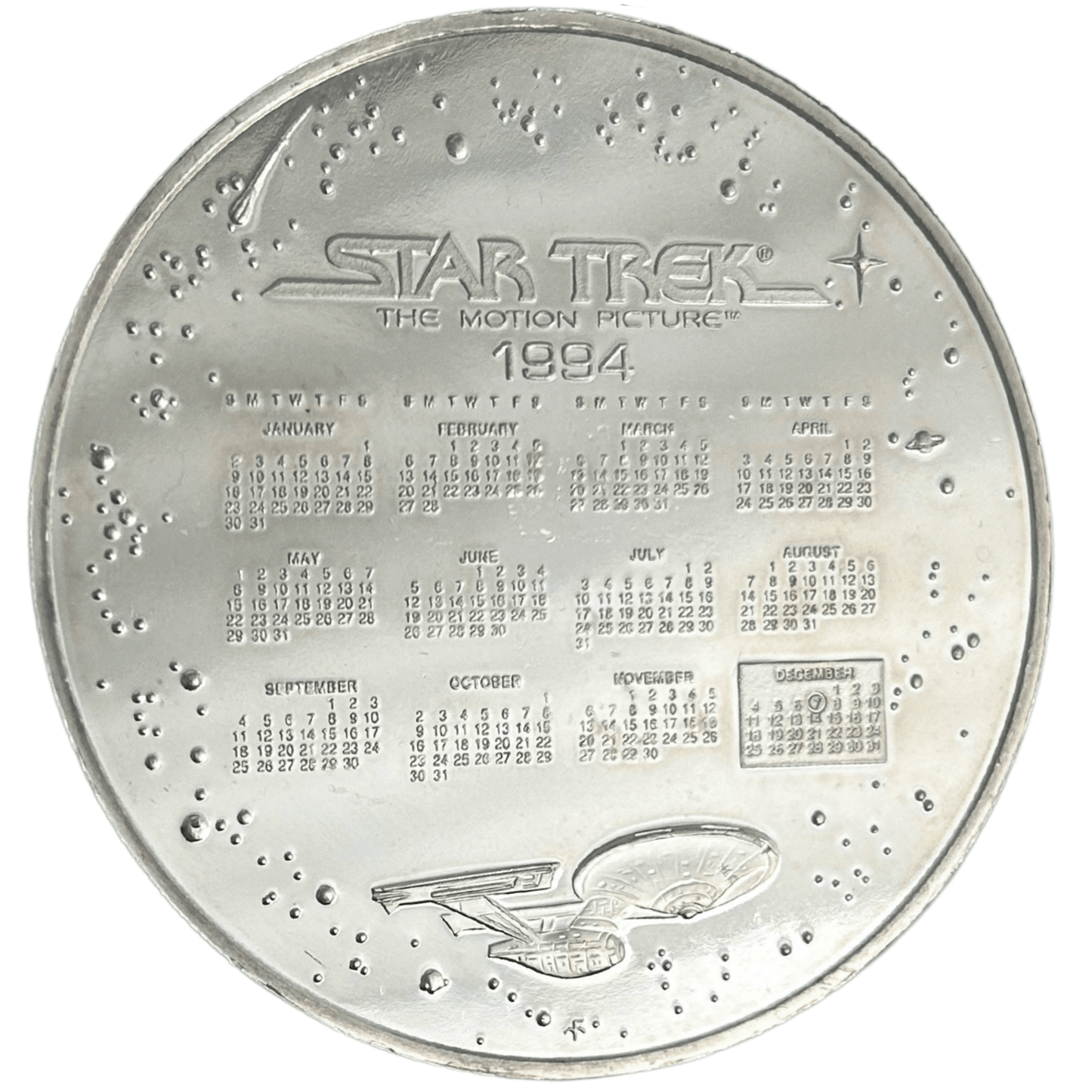Star Trek .925 Sterling Silver Medallion Gold & Silver Pawn Shop