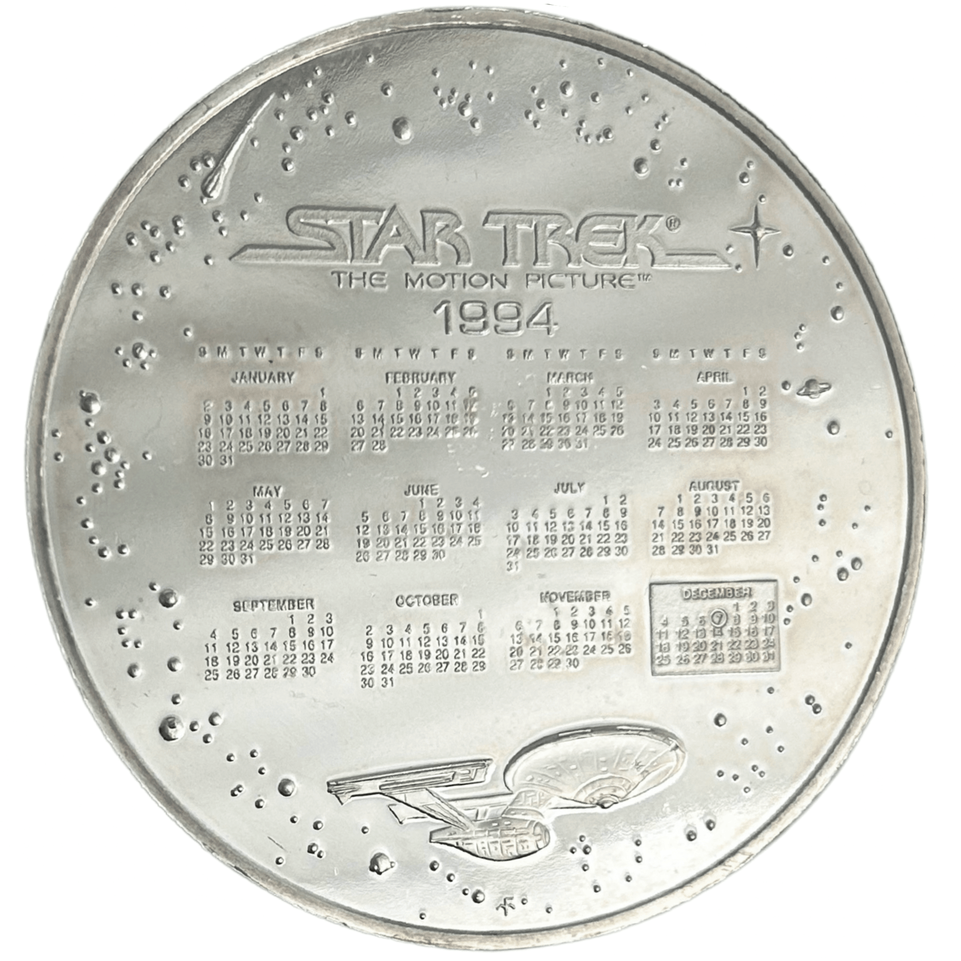 Star Trek .925 Sterling Silver Medallion Gold & Silver Pawn Shop