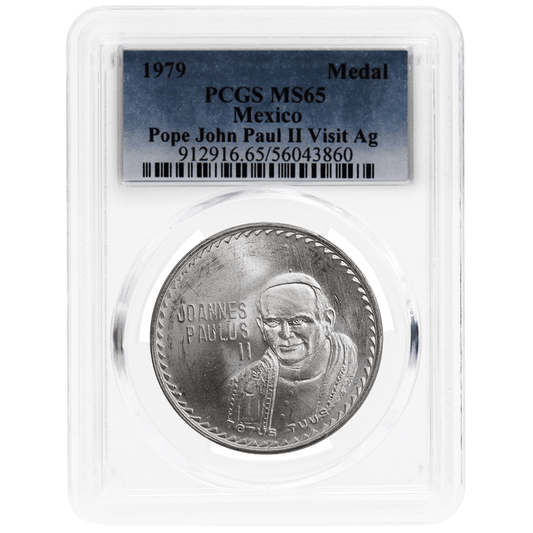 1979 Mexico Pope John Paul II Silver Medal PCGS MS65 Gold & Silver Pawn Shop