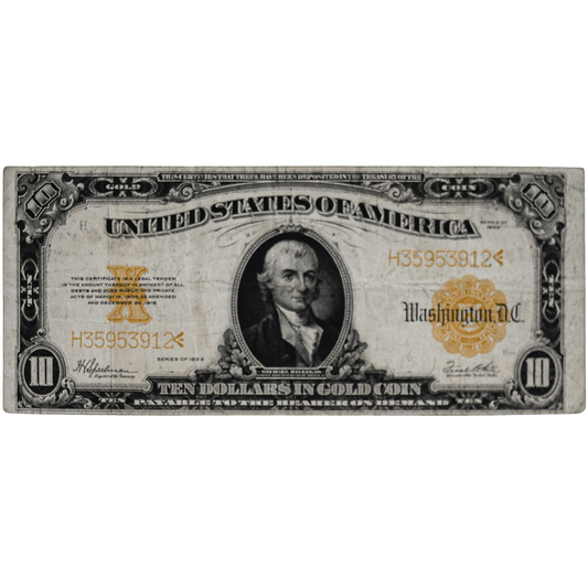 1922 United States of America Washington D.C. $10 Gold & Silver Pawn Shop