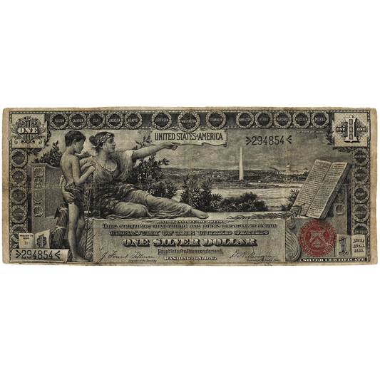 1886 Tillman/Morgan $1 Silver Certificate "Education Note" Gold & Silver Pawn Shop