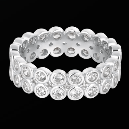 Silver Double Row Bezel Ring Gold & Silver Pawn Shop