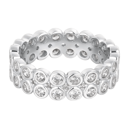 Silver Double Row Bezel Ring Gold & Silver Pawn Shop