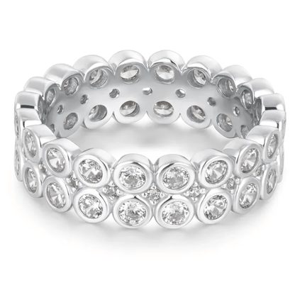 Silver Double Row Bezel Ring Gold & Silver Pawn Shop