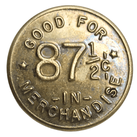 87 1/2 Cents Nellie's Hide Away Carbon NV Token Gold & Silver Pawn Shop