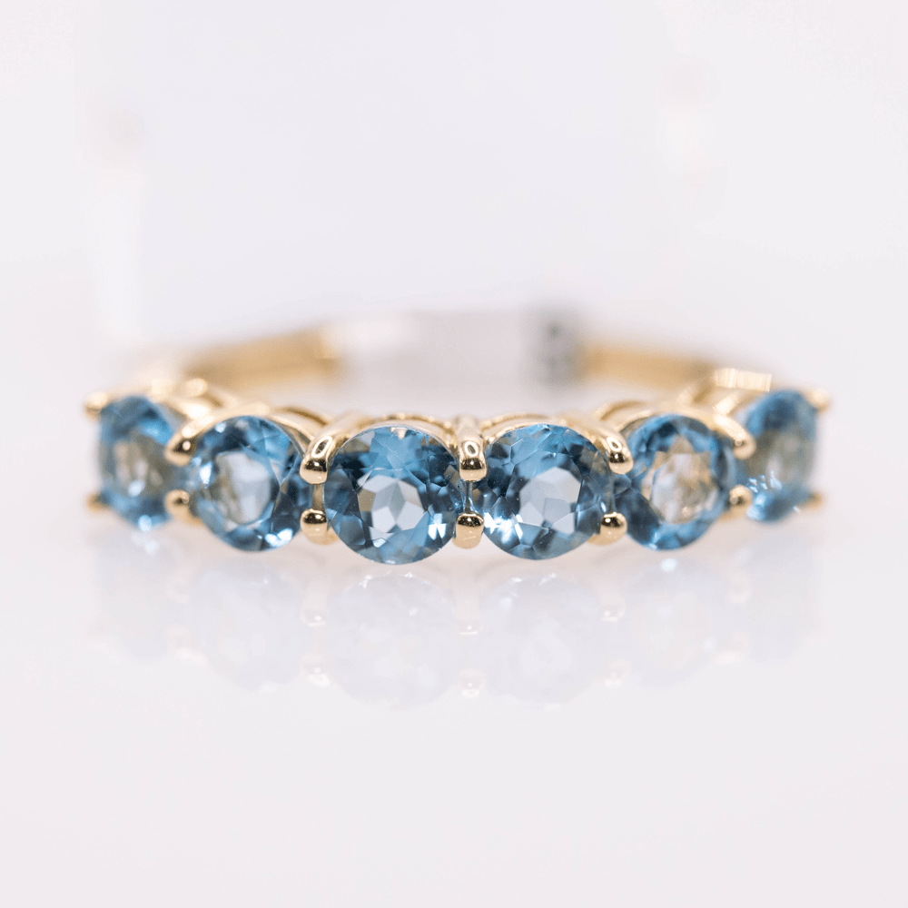 14K Blue Topaz Ring Gold & Silver Pawn Shop