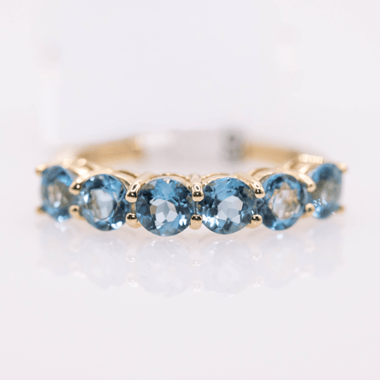 14K Blue Topaz Ring Gold & Silver Pawn Shop