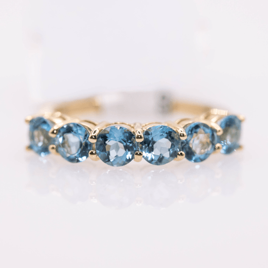 14K Blue Topaz Ring Gold & Silver Pawn Shop